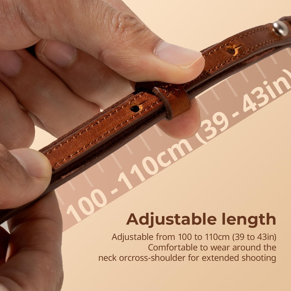 SMALLRIG Universal Leather Camera Shoulder Strap for DSLR Brown, Brown
