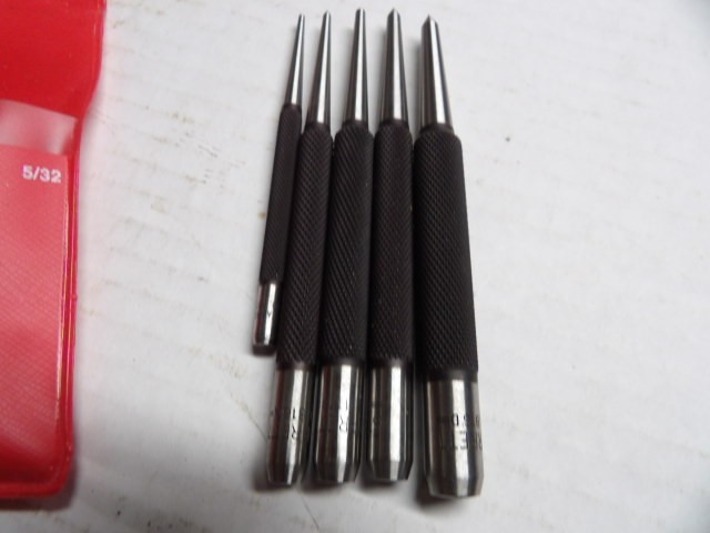 STARRETT #816 Prick Punch, Set of 5, 4" Length in Pouch New