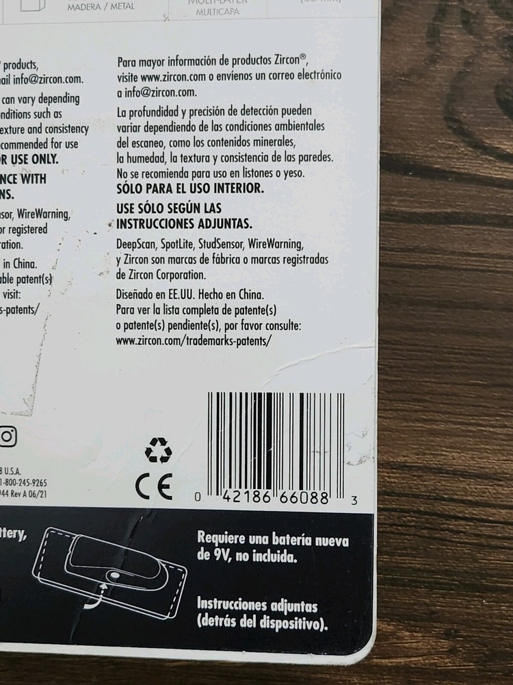 Zircon HD35 StudSensor with Wire Warning Detection