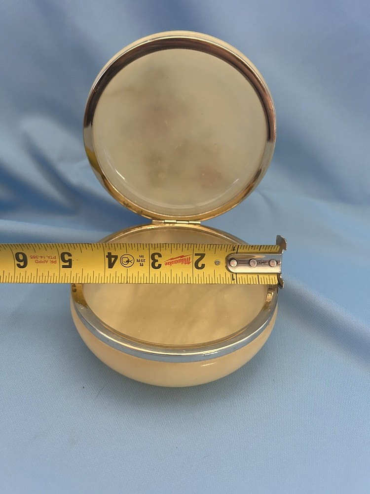 Bakelite Powder Box Antique Large Floral Hinged