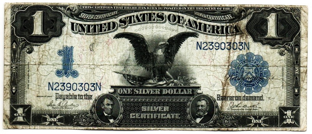 Fr. 232 $1 1899 Silver Certificate Balck Eagle Note.