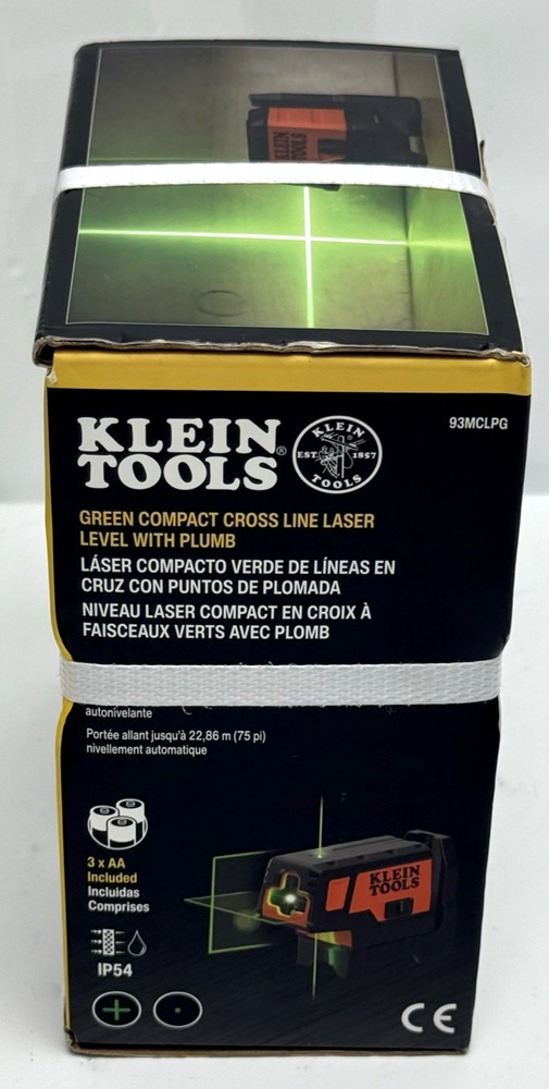 Klein Tools 93MCLPG Compact Green Cross-Line Laser Level w/ Plumb