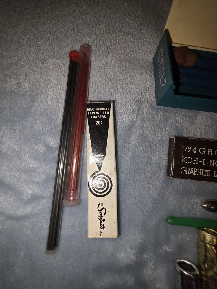Vintage Drawing Drafting Lot Bullet Pencil, Case, Graphite Leads Eagle