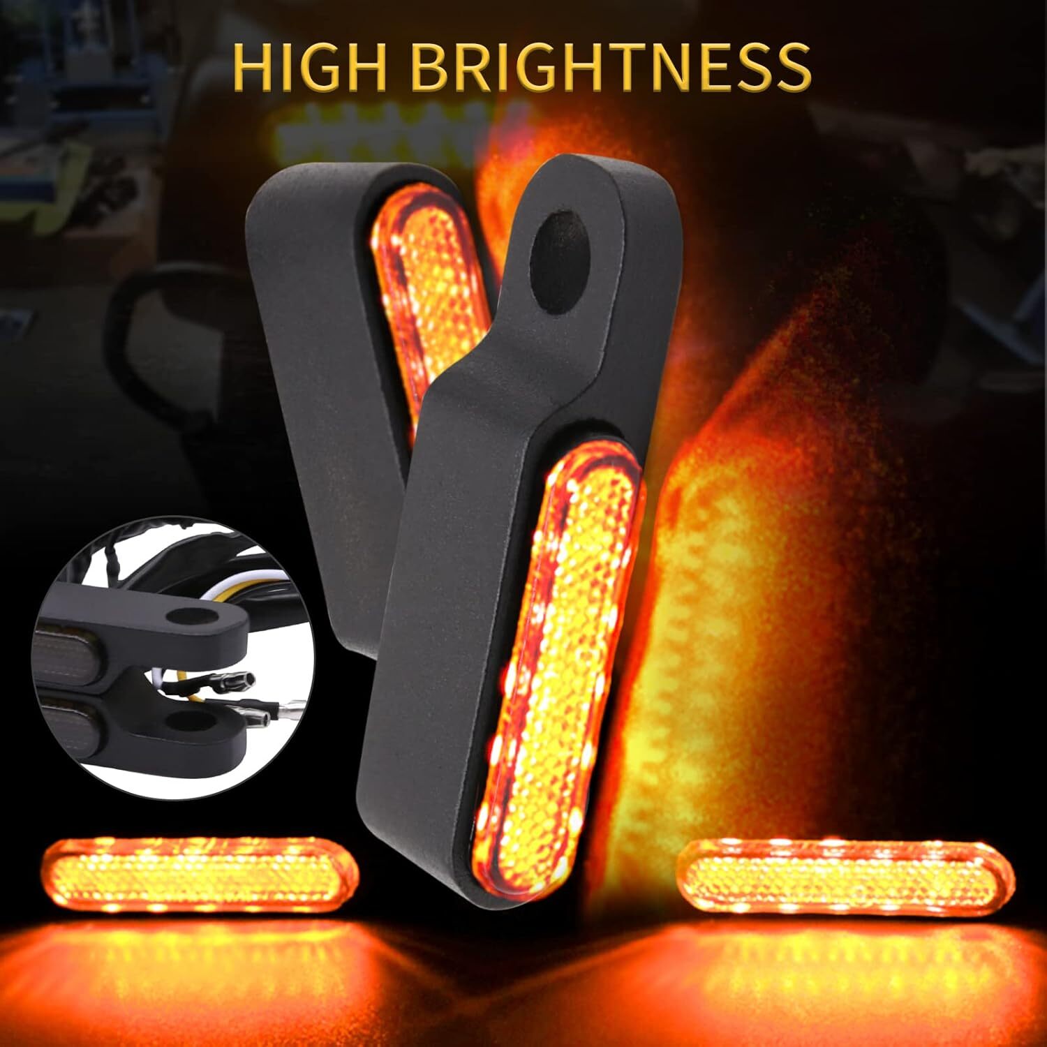 Handlebar LED Turn Signals Blinker Running Light For Harley Sportster 1200 883