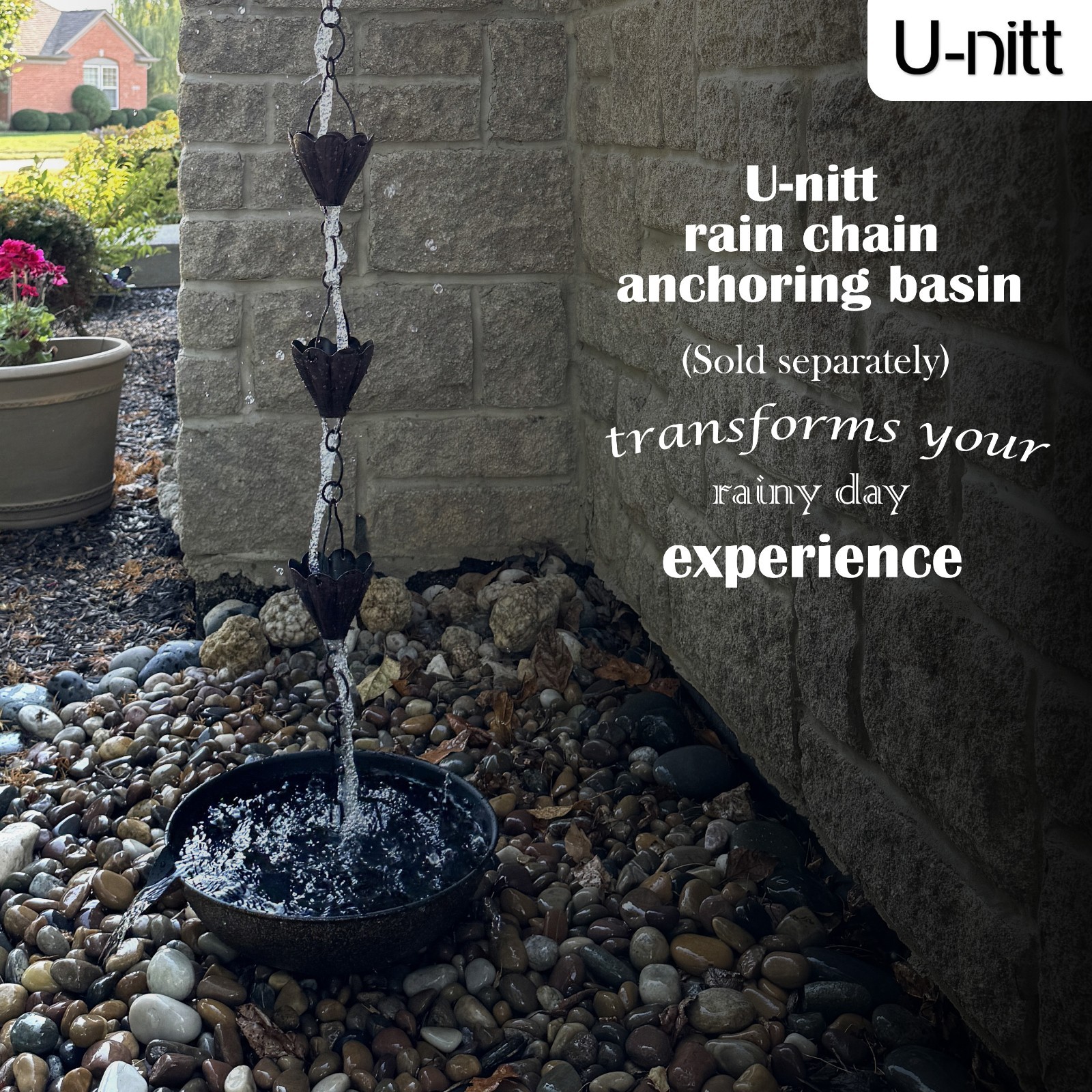 8.5 ft rain chain crimson red scallop cups 786/5570RD NEW