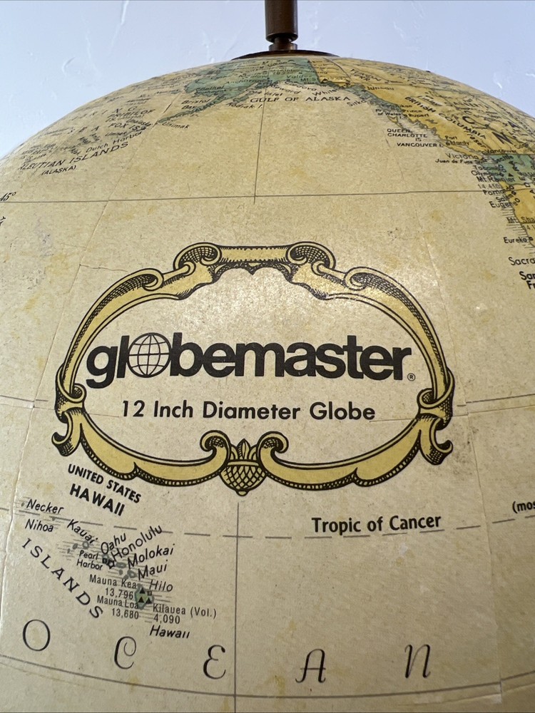 Vintage Globemaster 12” Raised Globe with Metal Base Classic