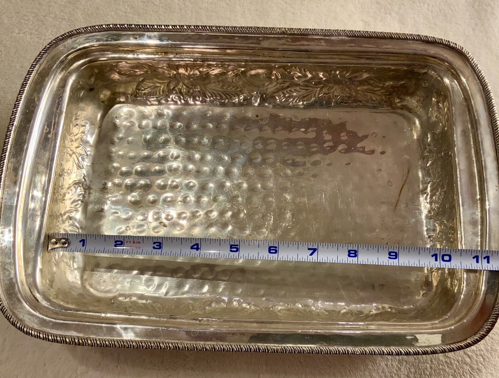 Ornate Silver Plated Footed Casserole-8.5” X 13”