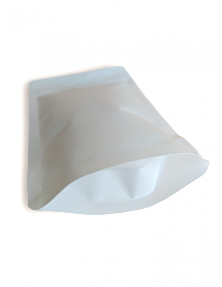 White Matt Fully Biodegradable Stand Up Pouch With Zip Lock