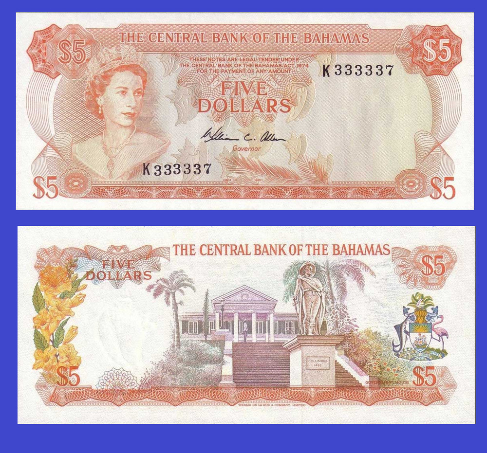 Bahamas 5   dollar  1974 -  -  - Copy