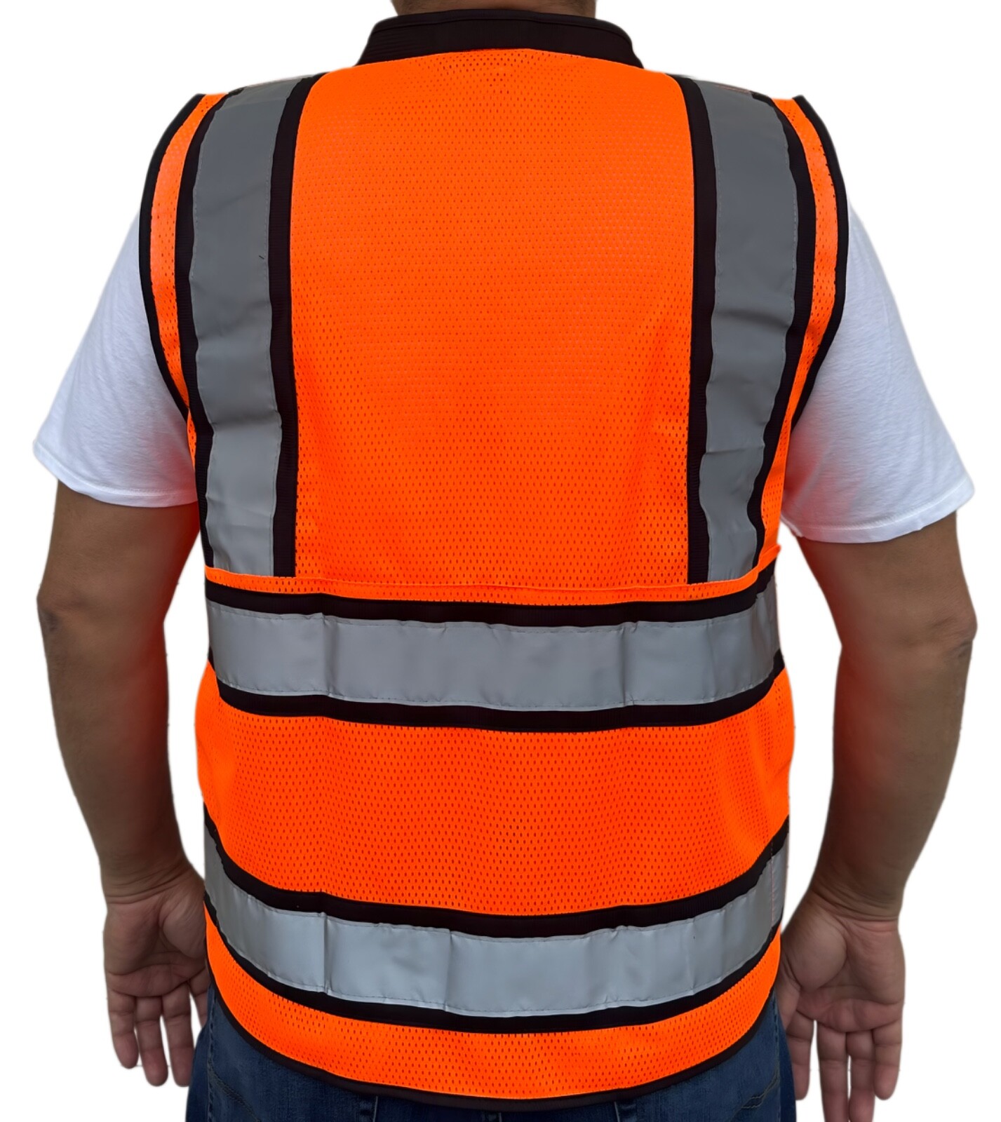 Super Duty Orange Mesh High Visibility Safety Vest, Class 3, Type R