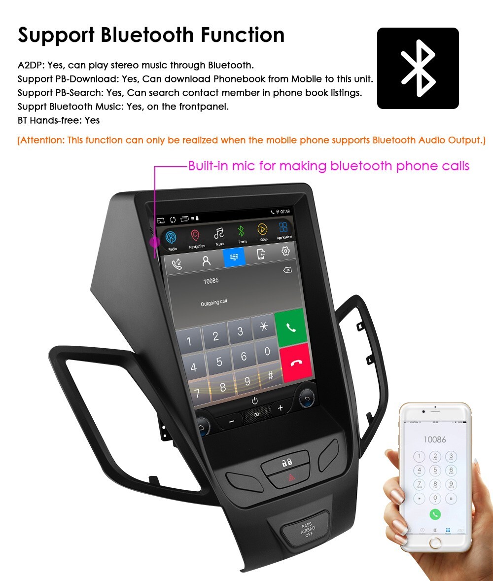 For 2009-2016 Ford Fiesta 9.7" Screen Stereo Radio Android 14 GPS Navi Carplay E