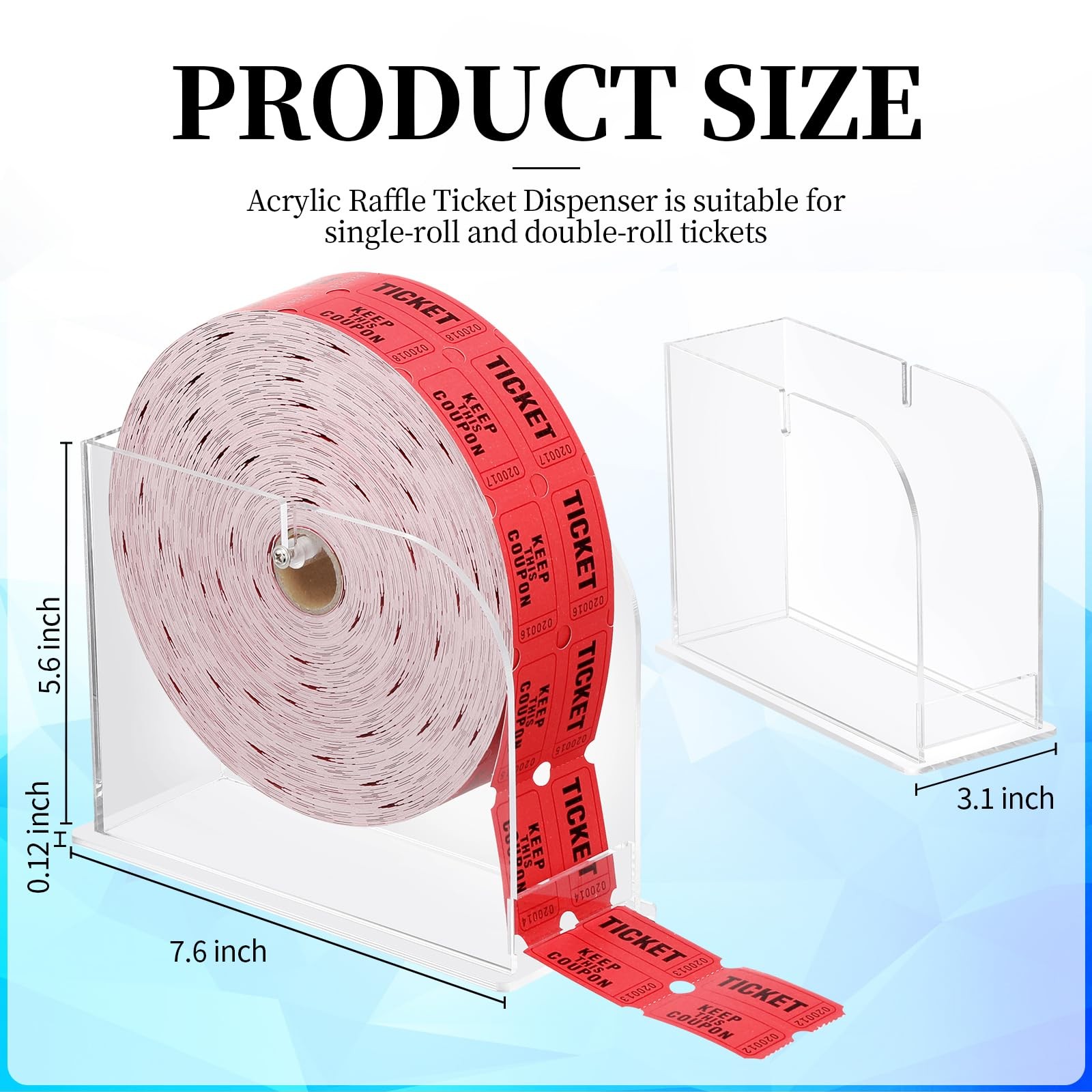 Acrylic Raffle Ticket Dispenser 5.6 * 7.6 * 3.1inch Raffle Ticket Holder for ...