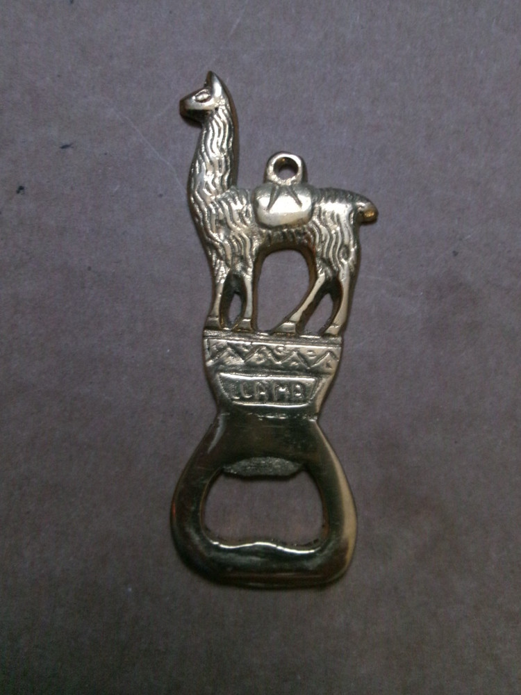 Solid Brass Llama Bottle Opener  free shipping