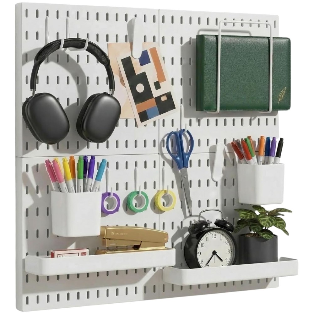 Modular Peg Board Organizer - White, 22"×22"