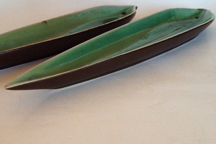 2 Porcelain Leaf Tray/dish. Olive dish Appetizer