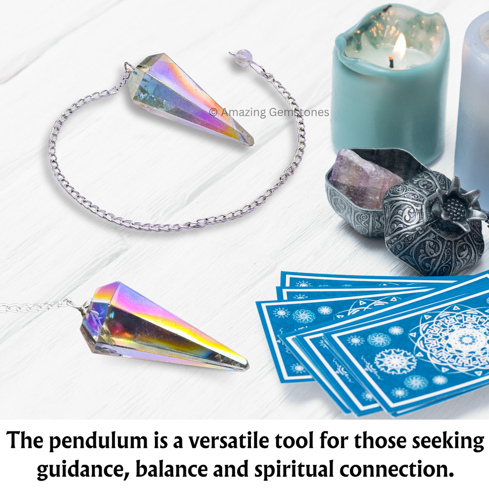 Angel Aura Quartz Dowsing Crystal Pendulum