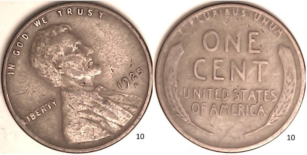 1925 D Lincoln Wheat Cent Rotated Dies - ERROR
