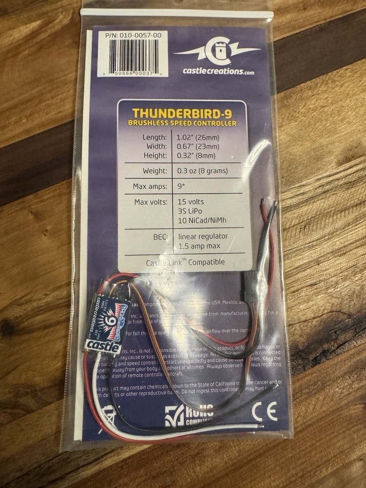 Castle Creations Thunderbird 9 Brushless Speed Controller 35 Lipo Max