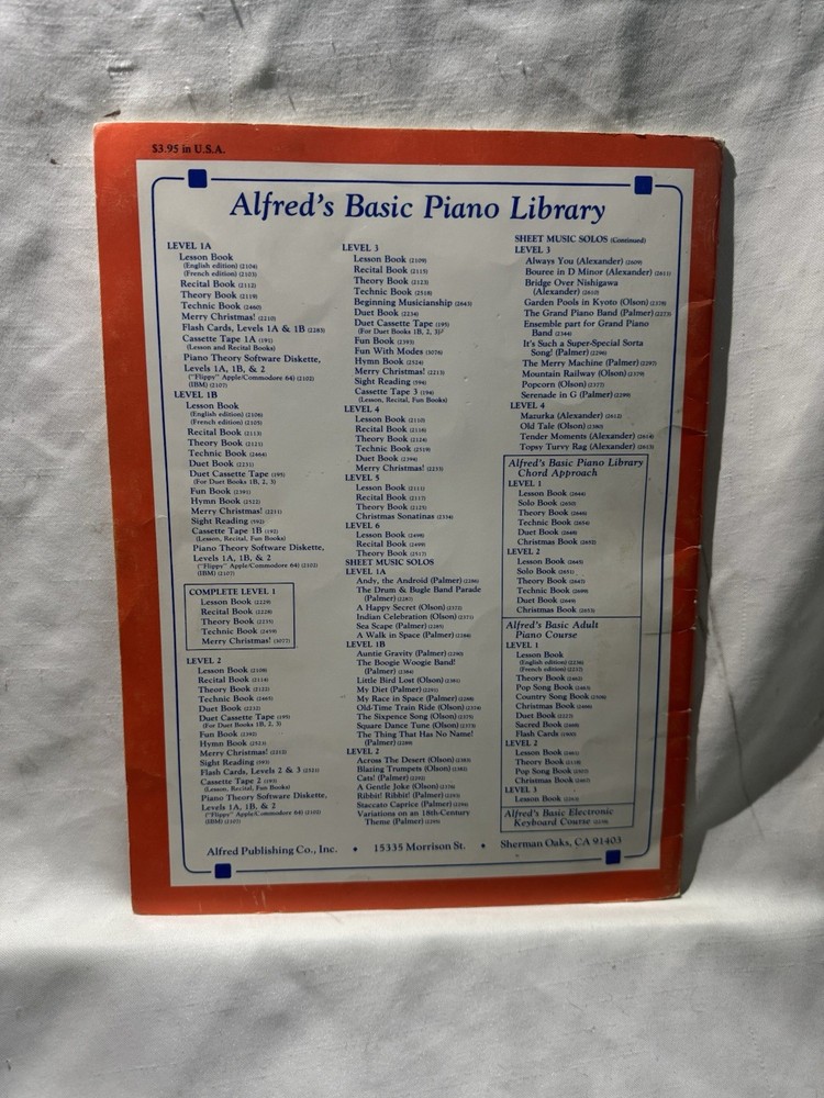 Alfreds Basic Piano Library Piano Theory Book Level 1A