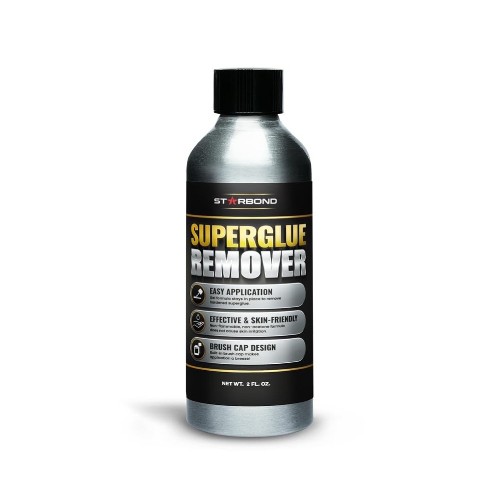 Super Glue Remover for CA Glue, Adhesive Dissolver, 2 oz Brush Cap