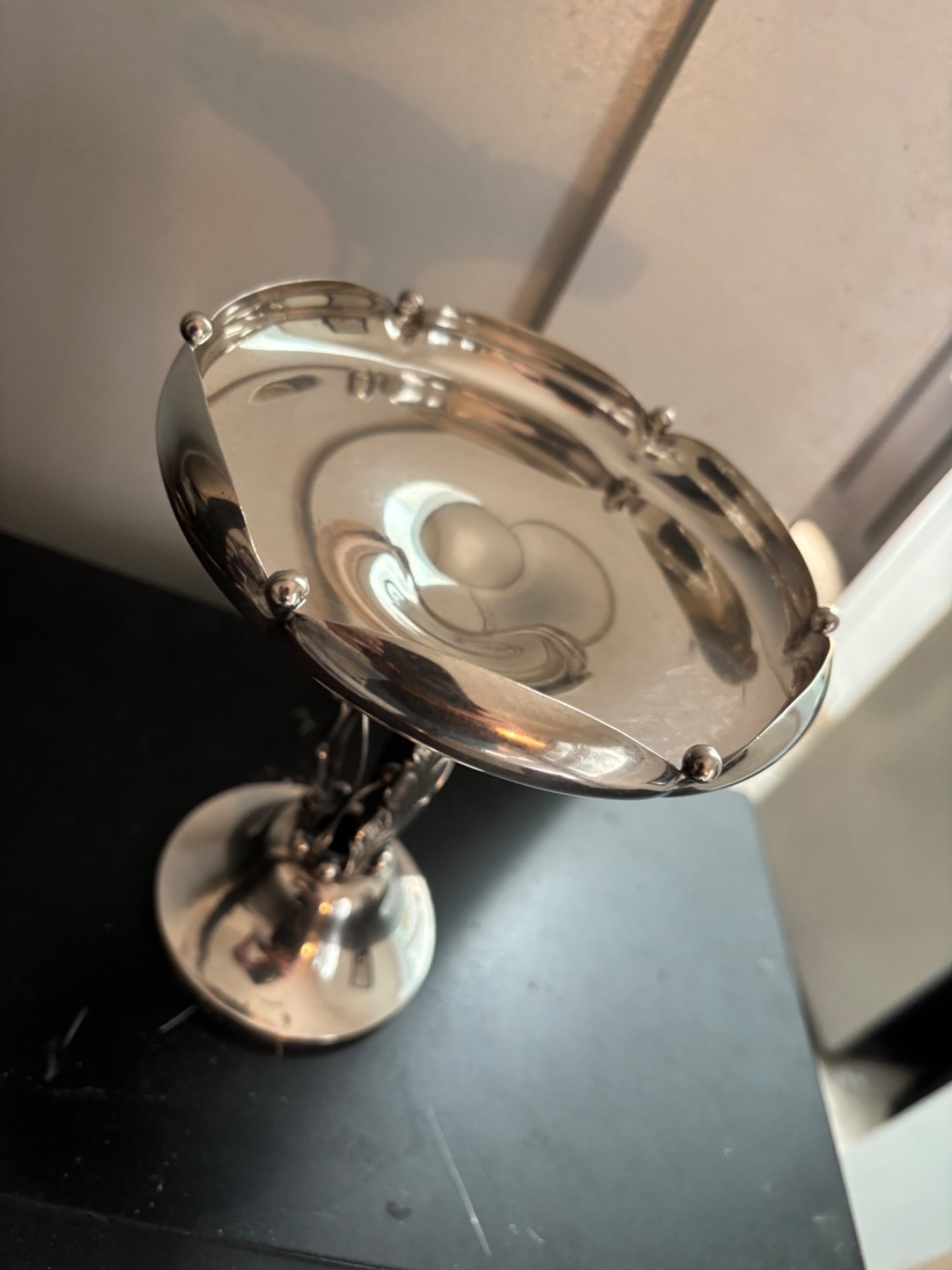 Watson Sterling Silver Heavy Compote Unique Design Minty Gem