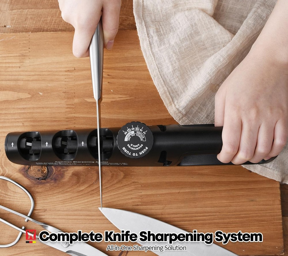 Wagensteiger Handheld Knife & Scissors Sharpener with Adjustable Sharpening A...