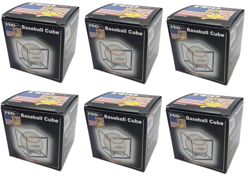 (6 Count) Pro-Mold Ball Cube IV Square Baseball Holder Display Case UV Protected