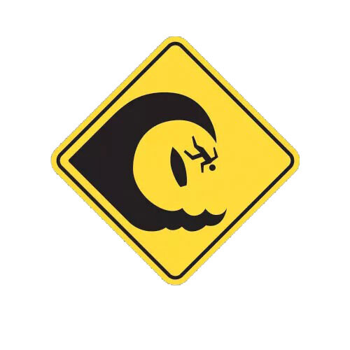 Caution Sign High Surf Sticker Decal