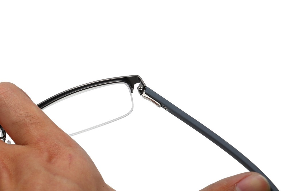 5 PK Men Reading Glasses Half Frame Spring Hinge Reader Glasses Anti Blue Light