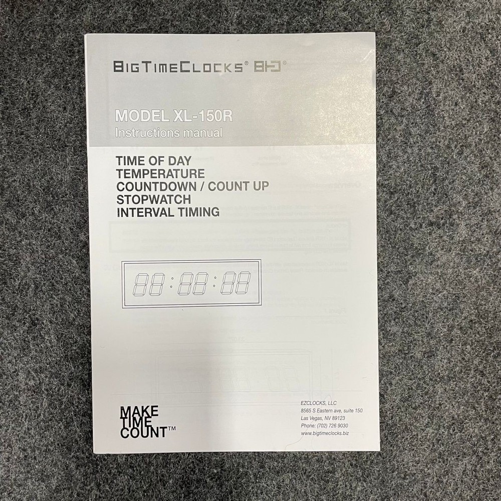 BIGTIMECLOCKS XL-150R Large Digital Wall Clock with Remote Control*