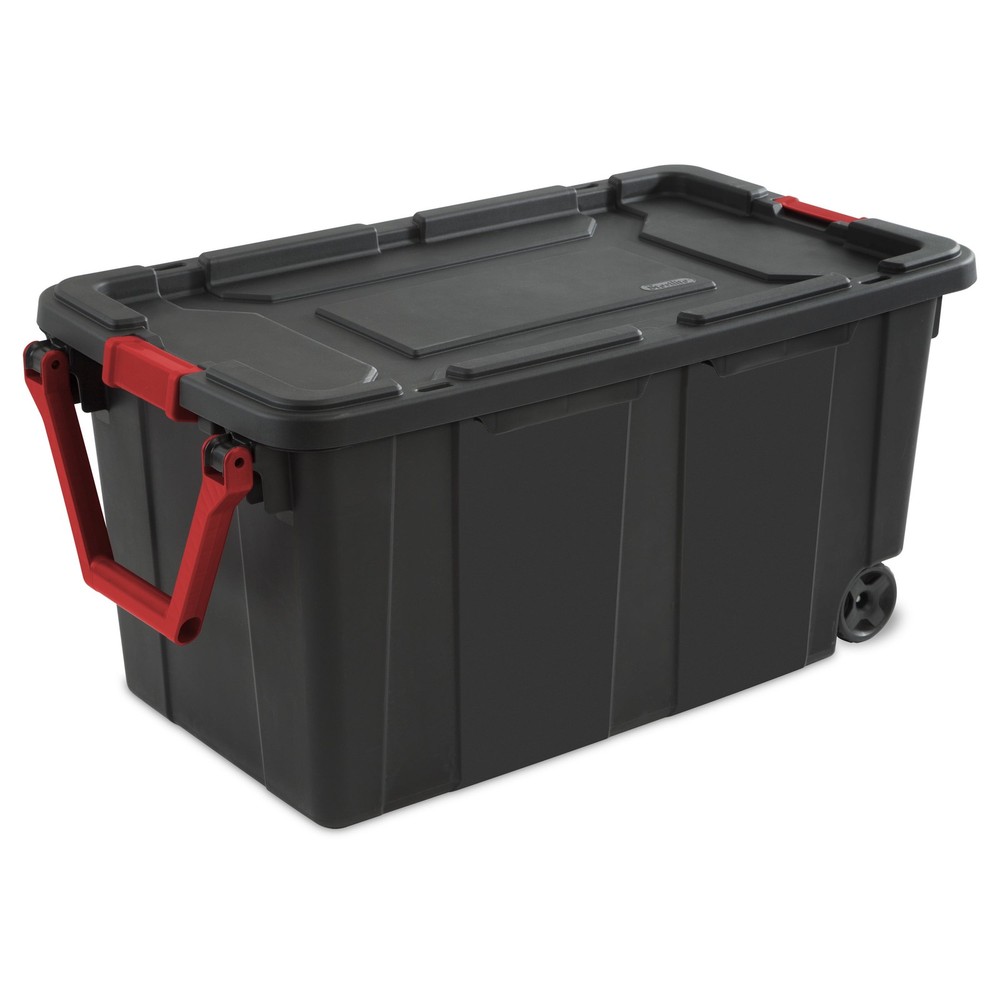 Sterilite Extra Large Storage Bin 40 Gal Wheeled Rolling Storage Container 2PK