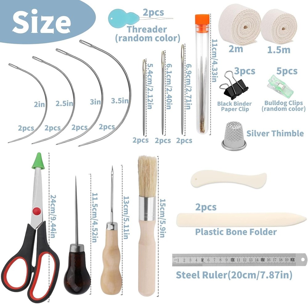 Beginner's Bookbinding Kit: 41 Tools Including Bone Folder & Binding Supplies