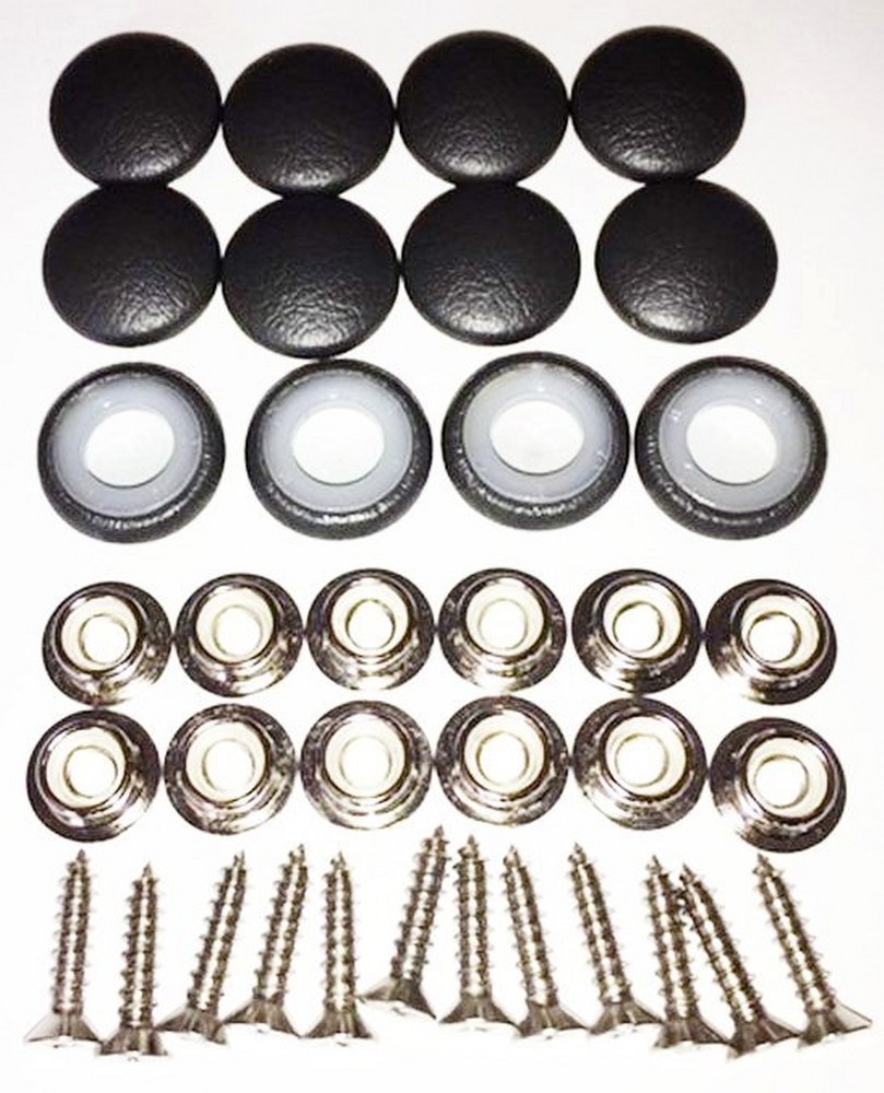25 Dura Snap Upholstery Buttons Black Vinyl Choice Of Size And Screws