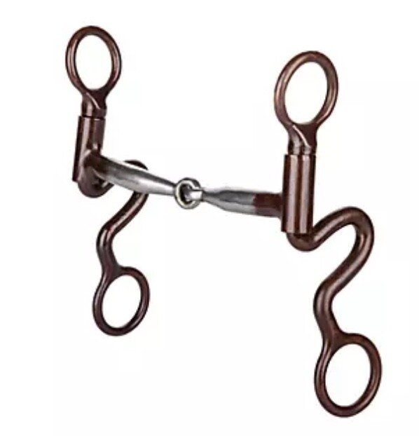S-Shank Smooth Snaffle Bit 5 Brown