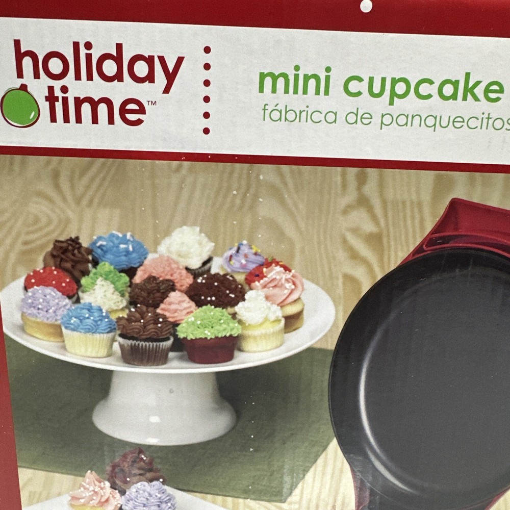 New Boxed Holiday Time Mini Cupcake Maker Nonstick Kids Baking Fun Kitchen