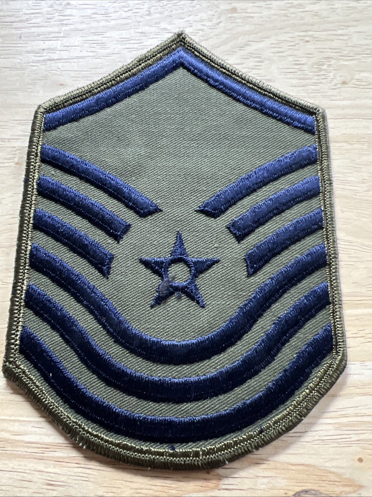 US Air Force Master Sergeant Chevron Patch Name On Back