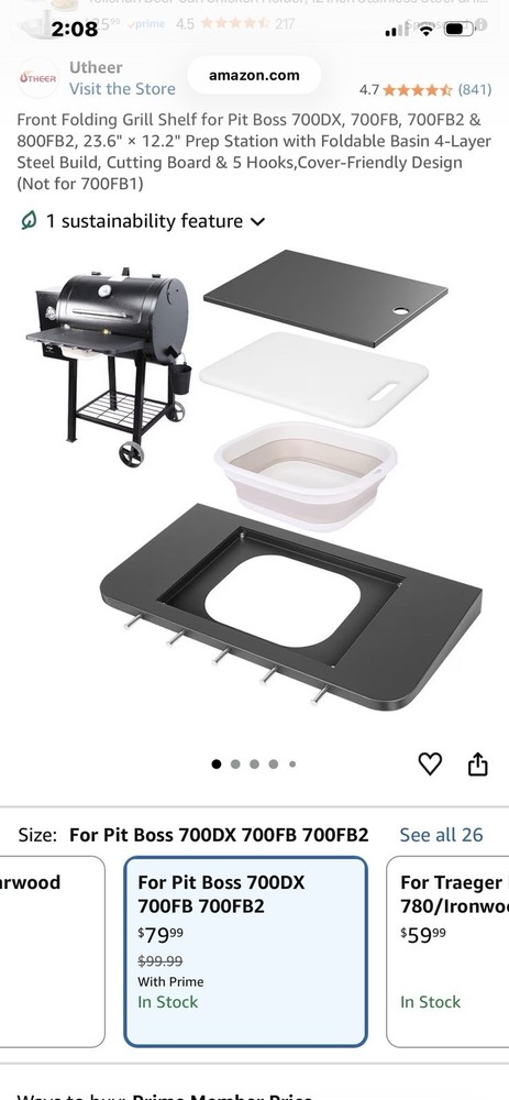 Pitboss Front Folding Shelf