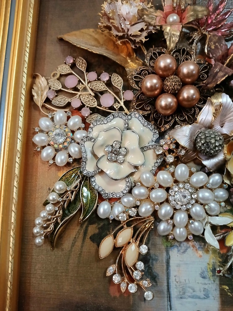 Flower Bouget Handmade Using Jewelry Pieces