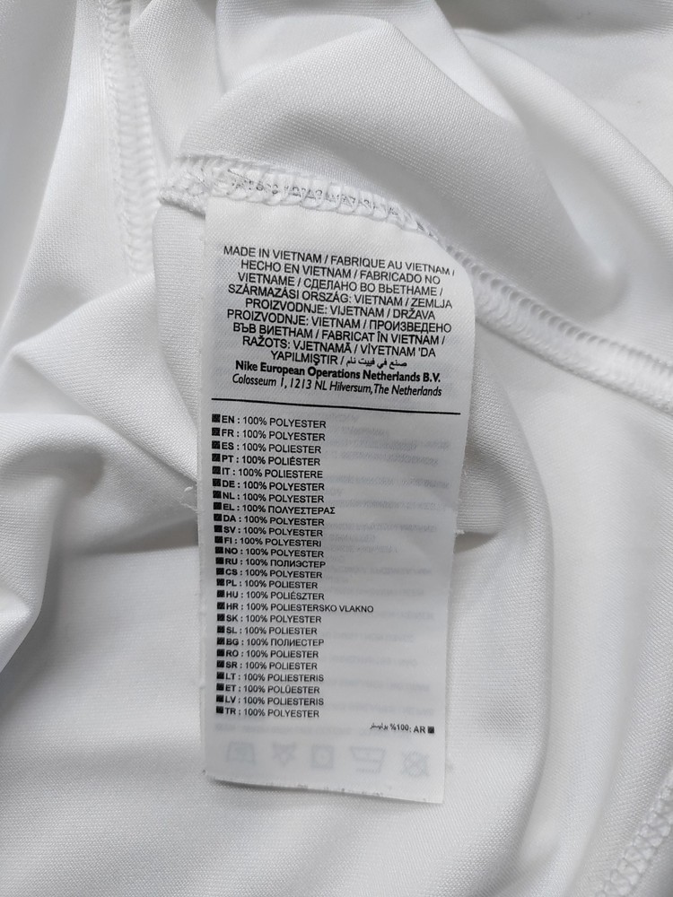 Nike Men's Polo M White 100% Polyester Collared Basic