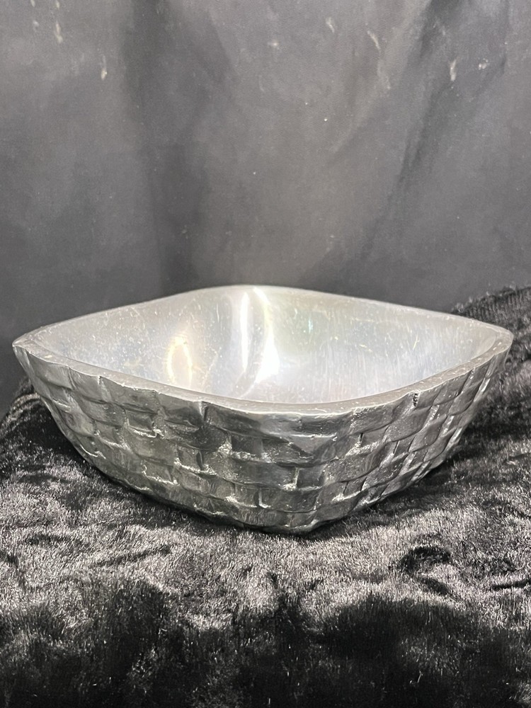 Vintage Towle Silversmiths Silver Woven Basket Pattern Candy Dish 5” Decorative
