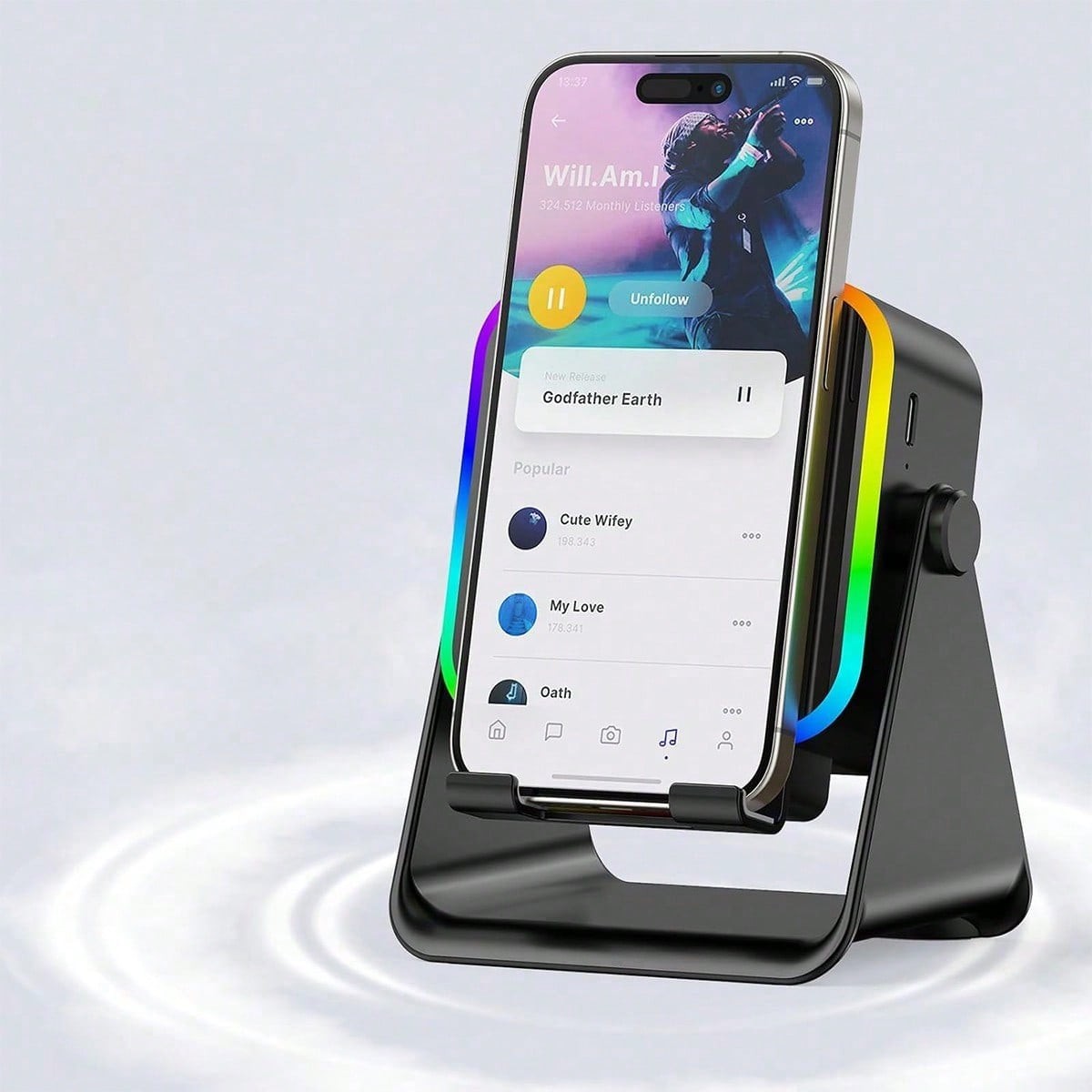 Wireless Induction Speaker 5-in-1 Bluetooth Speaker With Phone Stand