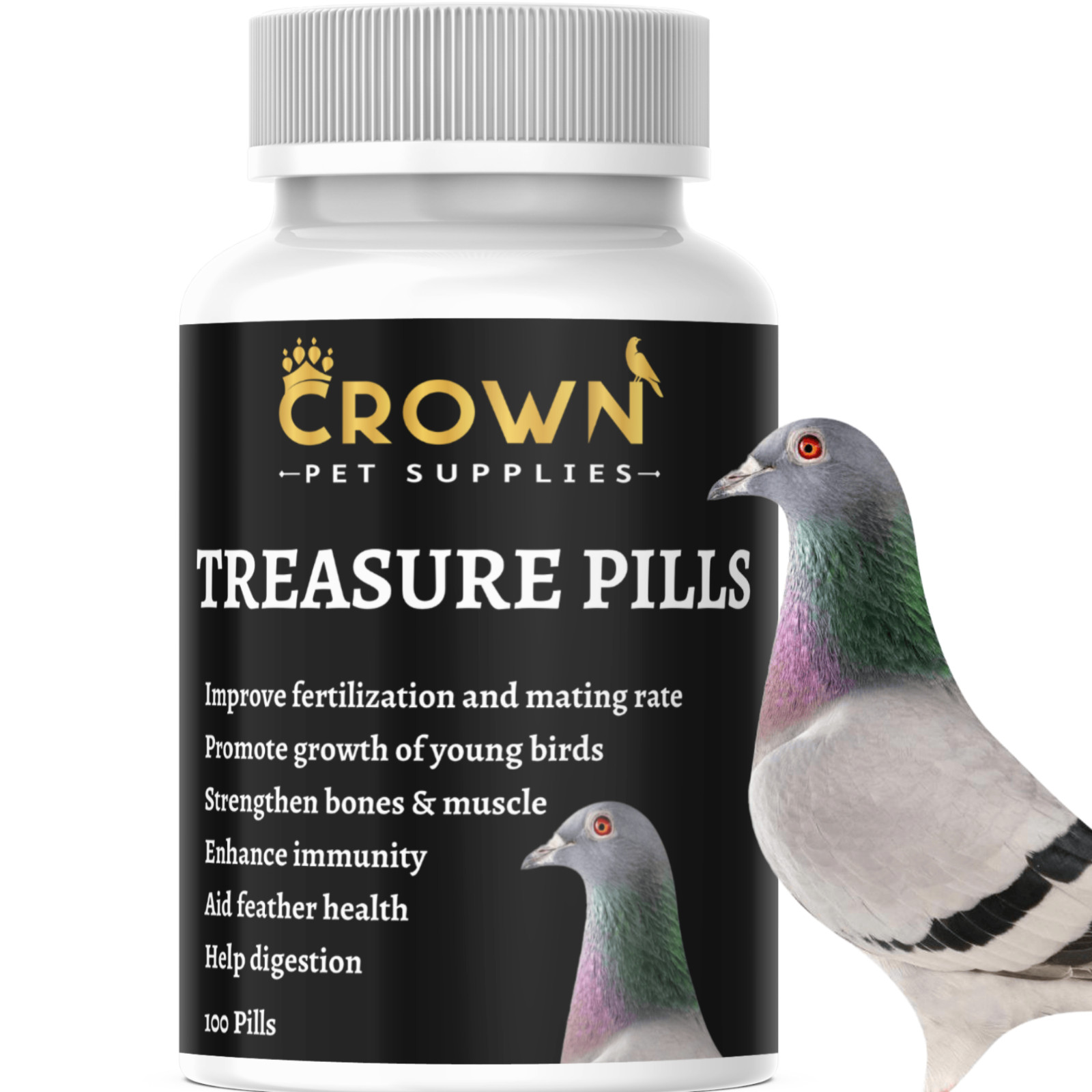 Treasure Supplement Pills, Fertility, Feather, Growth & Immunity For Pigeons
