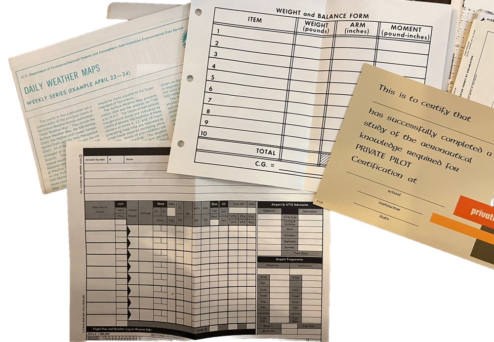 Vintage Jeppesen Sanderson Private Pilot Basic Kit Training Course Books