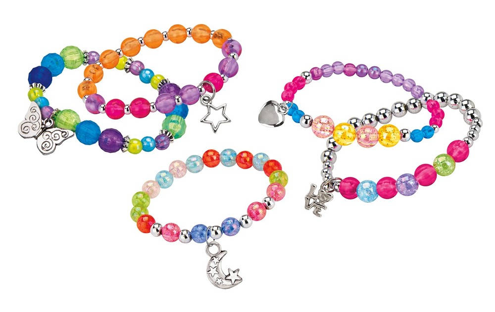 Shimmer ‘n Sparkle Charm & Bead Bracelet Maker Small, Clear,Multicolor,Silver