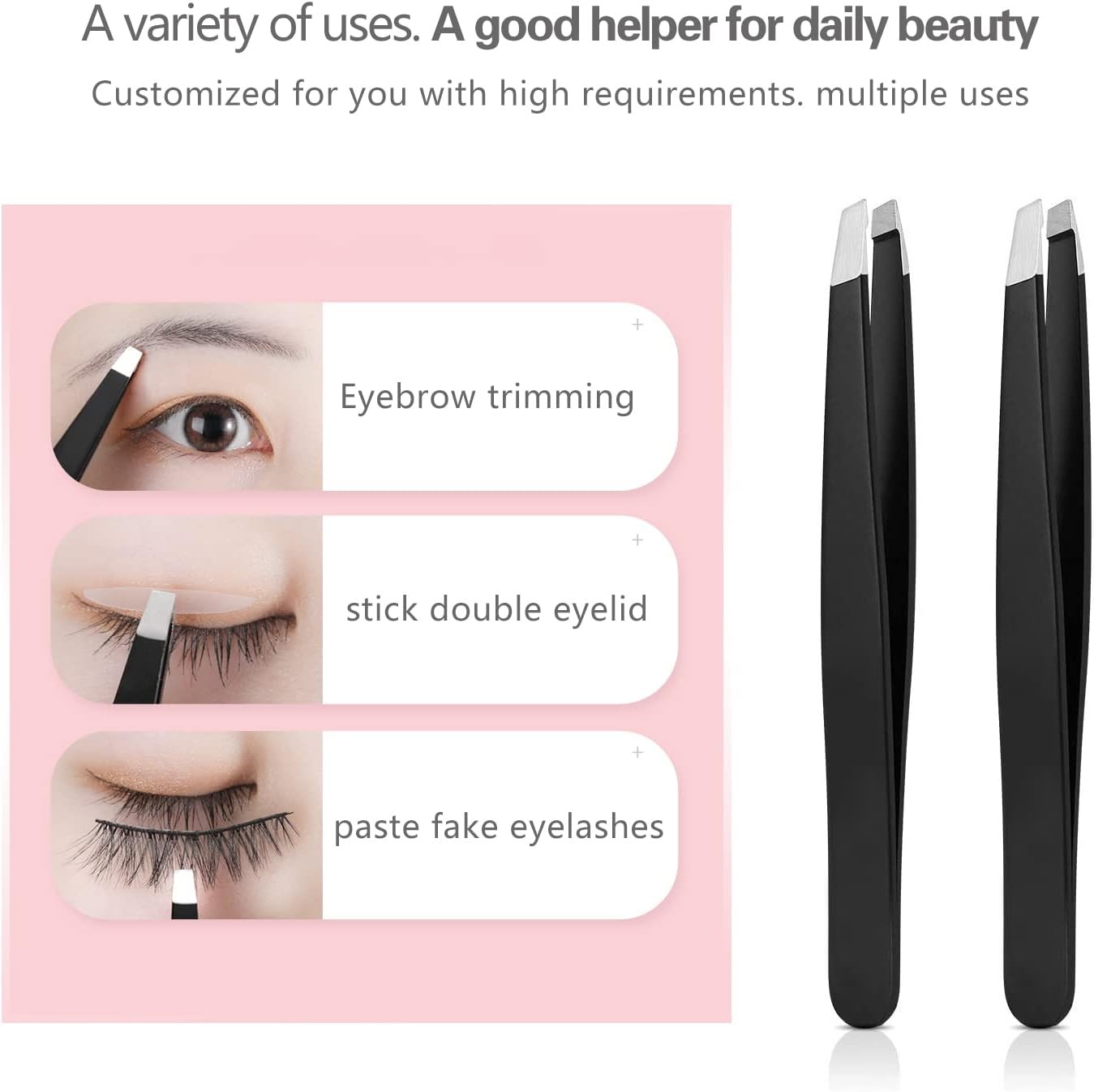 Eyebrow Tweezers Eyebrow Clip 4Piece Hair Beauty Pluckers Stainless Steel