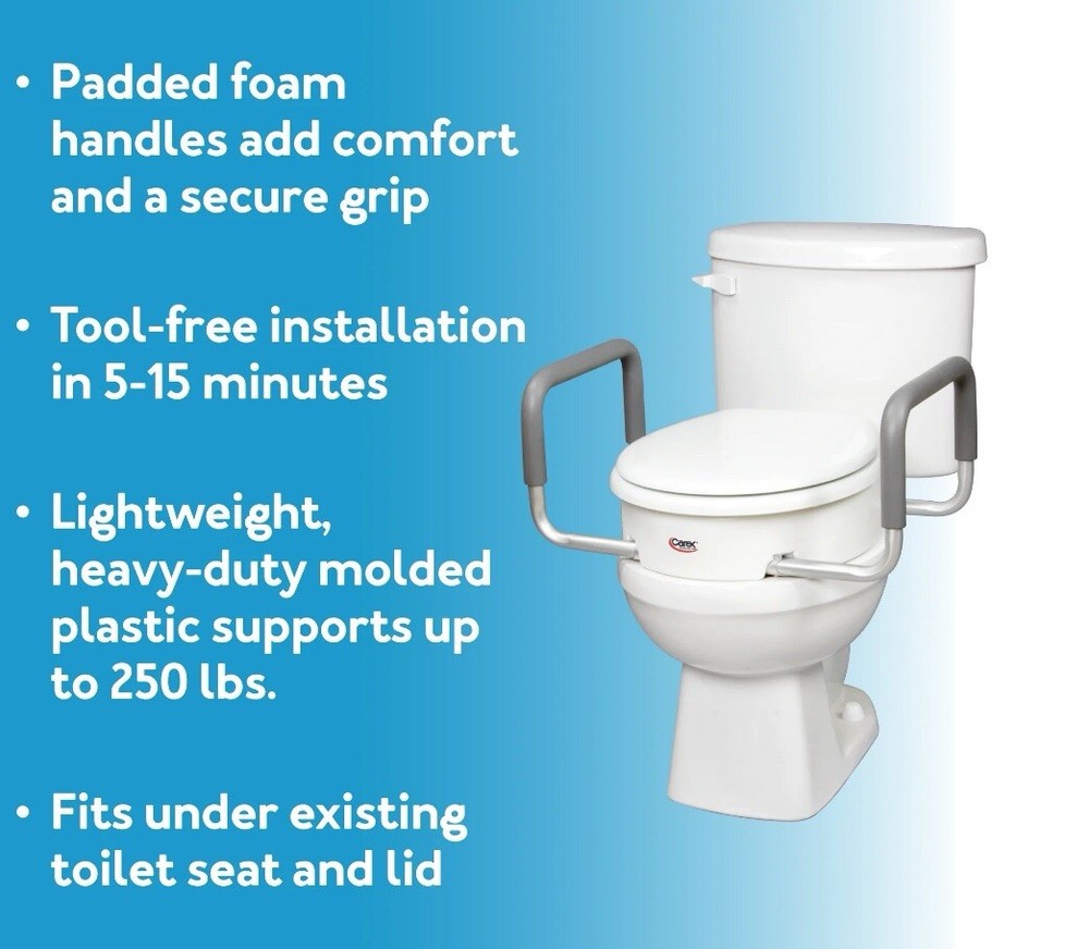 Toilet seats risers with handles