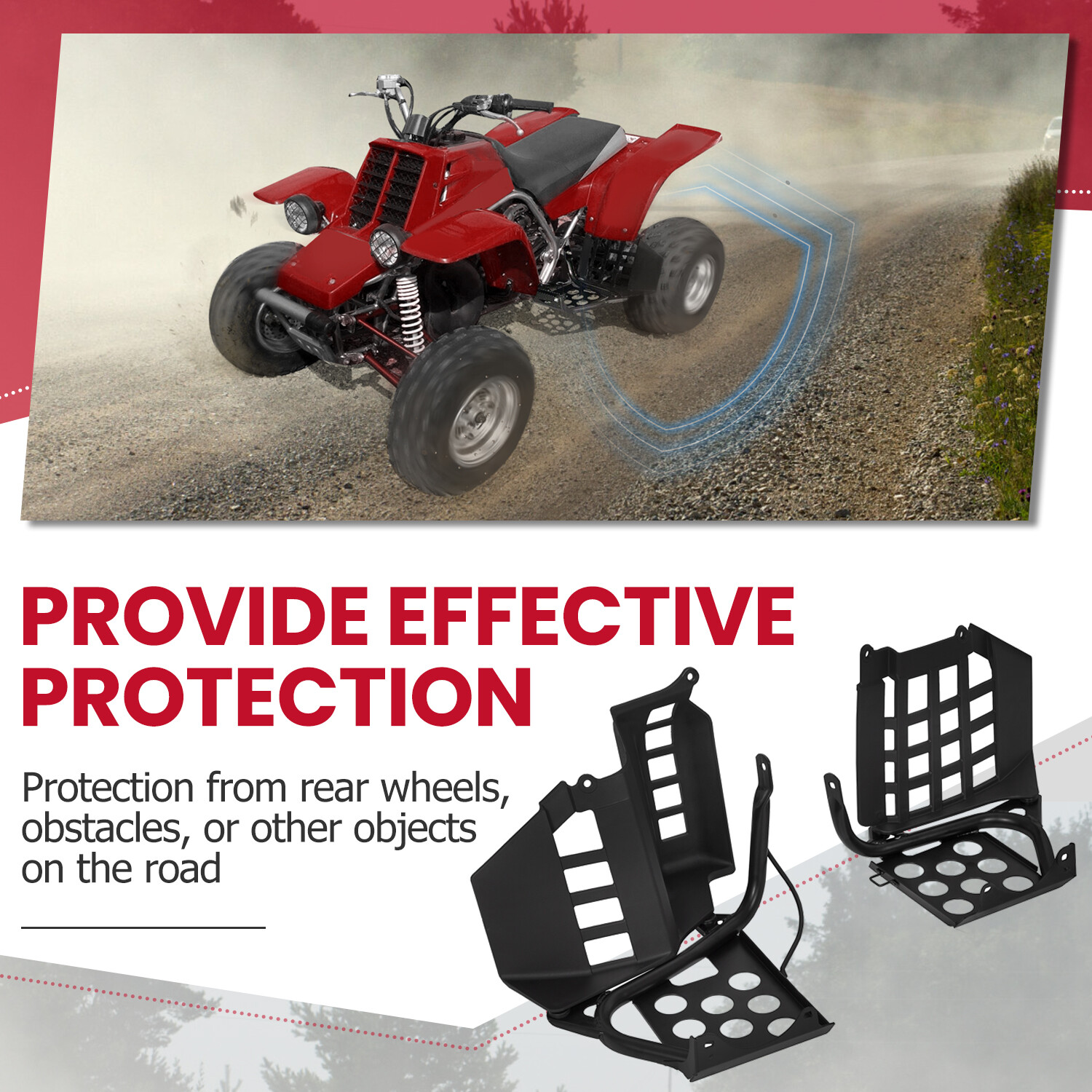 Black Heel Guards Footrest Fit Yamaha 87-06 Banshee 350 Left + Right Nerf Bars