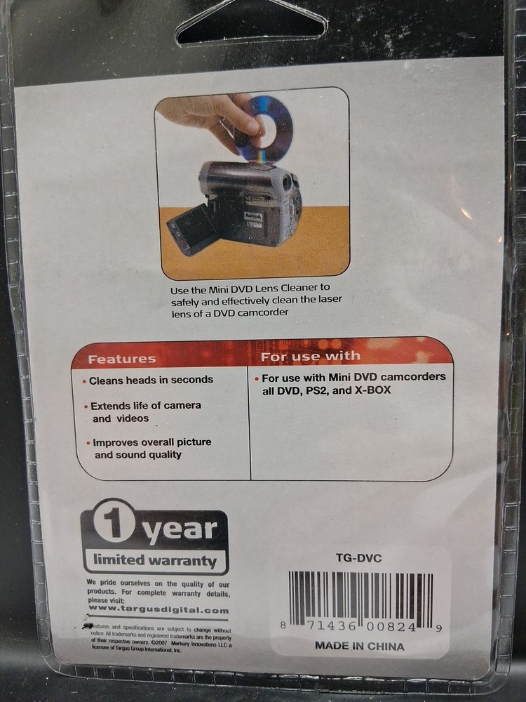 Targus universal mini dvd camcorder lens cleaner