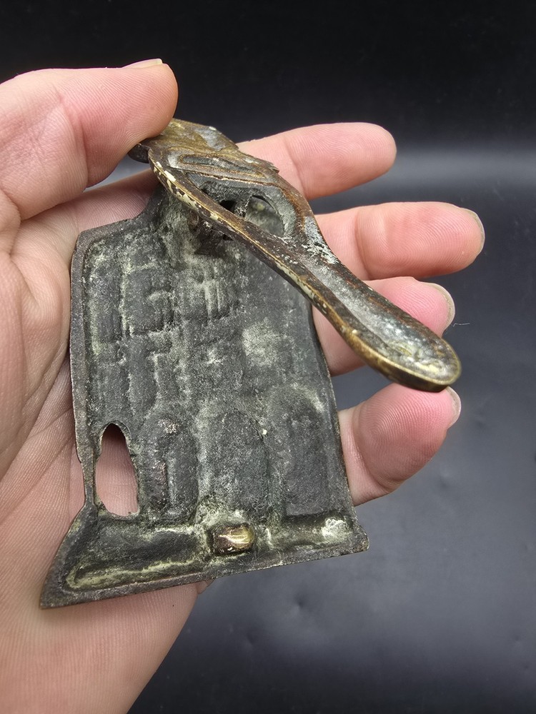 Vintage Cast Brass Door Knocker Old Guildhall Exeter Rectangular 59x112mm