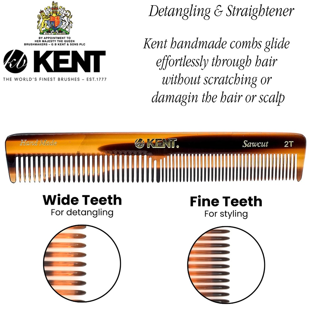6" Handmade Fine and Wide Tooth Dressing Comb
